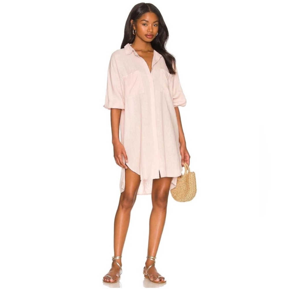 Young Fabulous & Broke Linen Blend Shirt Dress